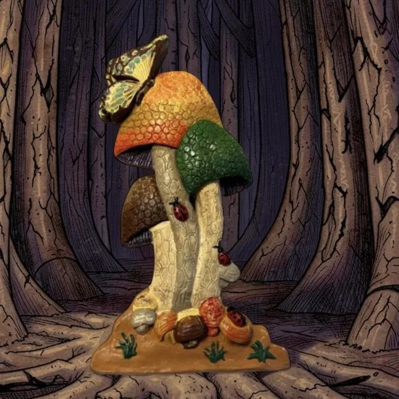 This vintage 1970s wall art chalkware or plaster mushrooms Wall decor Vintage - Picture 3 of 14